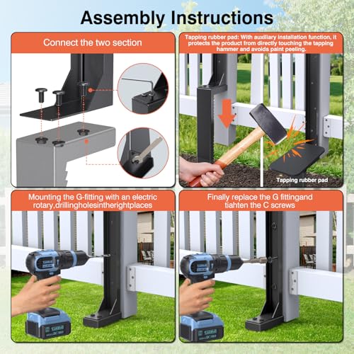 Fence Post Repair Kit 2 Pack, Heavy Duty Fence Post Anchor - Image 8