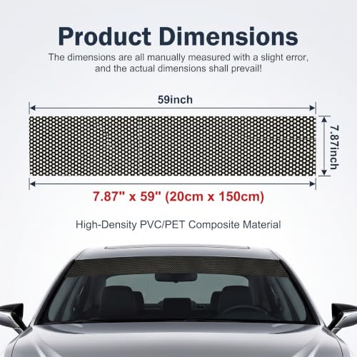 Car Windshield Tint Strip, 7.87" x 59" Transparent Mesh - Image 3