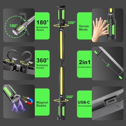 Magnetic Work Light for Mechanic, 2400LM Underhood Work Light - Image 6