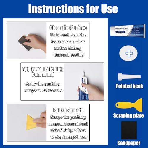 2Pcs Wall Repair Paste Tube,Drywall Repair Kit - Image 5