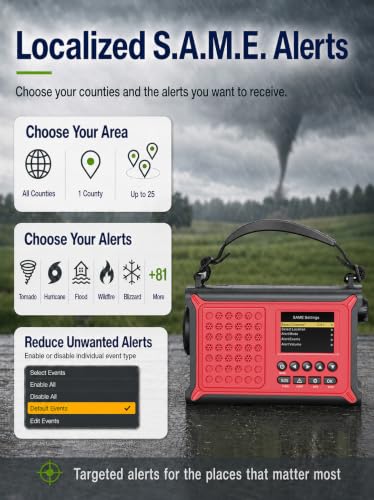 NOAA Emergency Weather Radio with S.A.M.E. County Alerts & - Image 4