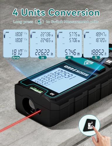 Laser Measure,RockSeed Digital Laser Distance Meter with 2 - Image 5