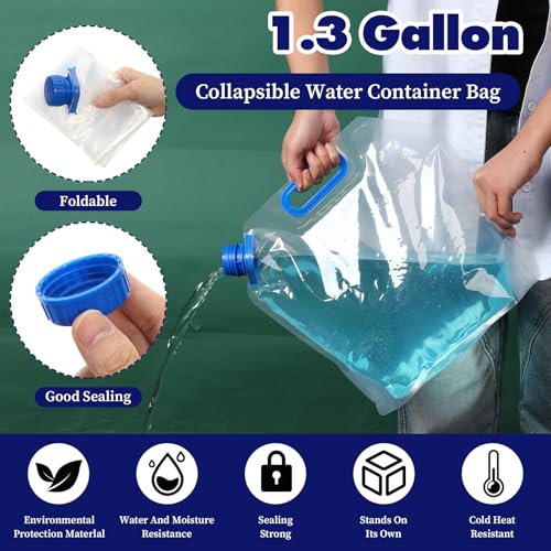 12 Pack Water Storage Bag - 1.3 Gallon Foldable Water - Image 4