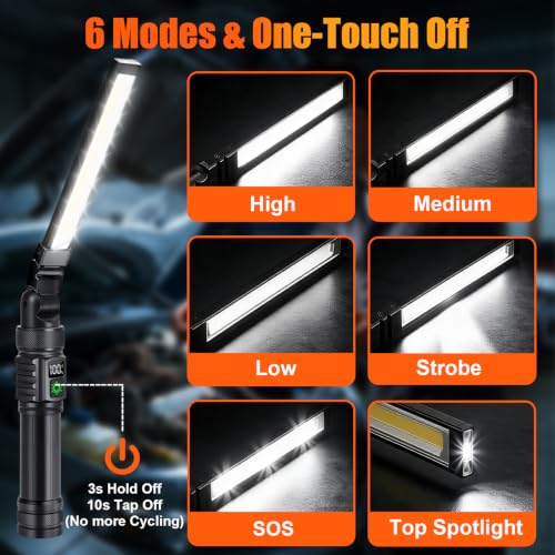 4Pack Magnetic Rechargeable LED Work Light/Flashlight - Image 6