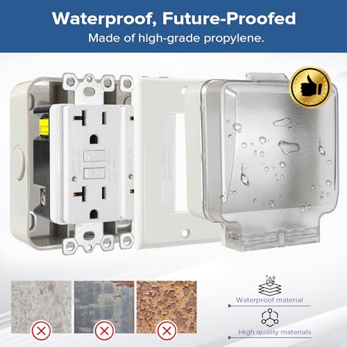 Dual 20 Amp GFCI Outdoor Electrical Outlet Box,Outdoor Outlet Box - Image 5