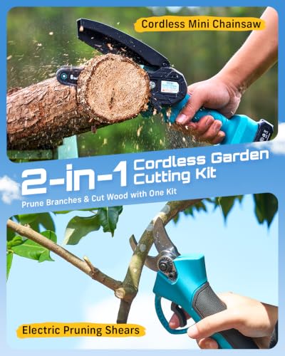 SEESII 2-in-1 Mini Chainsaw & Pruning Shears, 20V Brushless Motor - Image 4