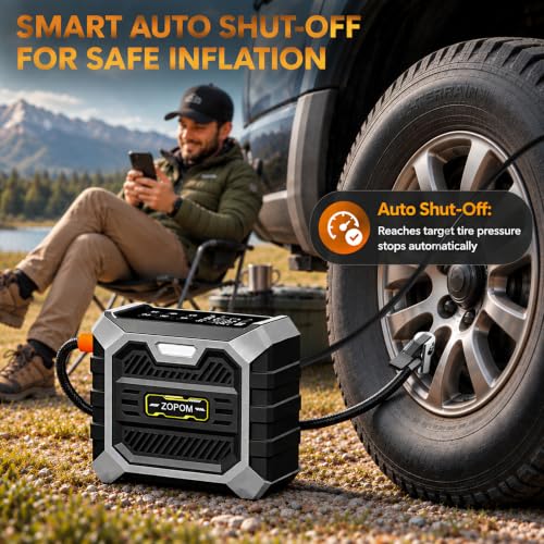 Tire Inflator Portable Air Compressor, 150 PSI DC 12V Air - Image 4