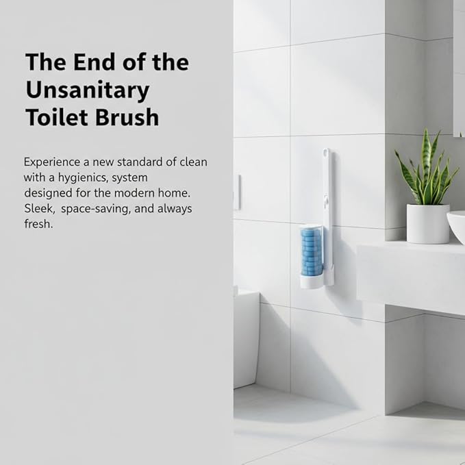 Disposable Toilet Brush for Bathroom Cleaning, Deep Cleaning Toilet Bowl Cleaner with Replaceable Heads, Hygienic Storage Design,House Warming Gifts New Home (Replacement Heads - 96pcs Purple)