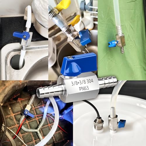 1/4 Inch Barb Ball Valve, Mini 304 Stainless Steel Inline Shut - Image 7