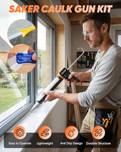 Saker Caulk Gun Kit, Manual Caulking Gun with 11-in-1 | Hand Tools - Image 3