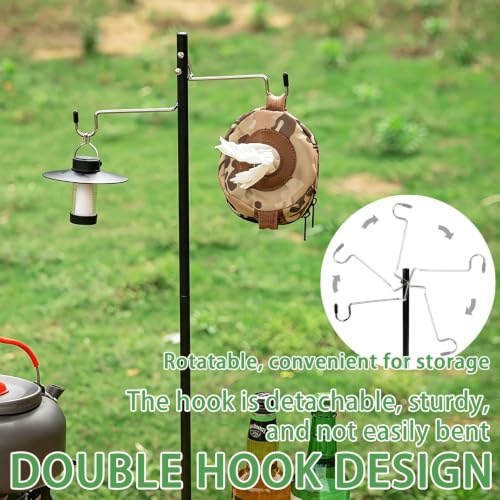 Portable Camping Lantern Pole, Foldable Lamp Hanger, 55.1 inches - Image 5