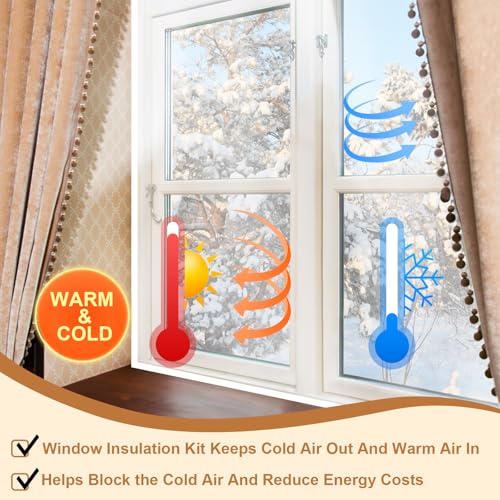 2Sets 47" x 63" Winter Window Insulation Kit with Cuttable - Image 7