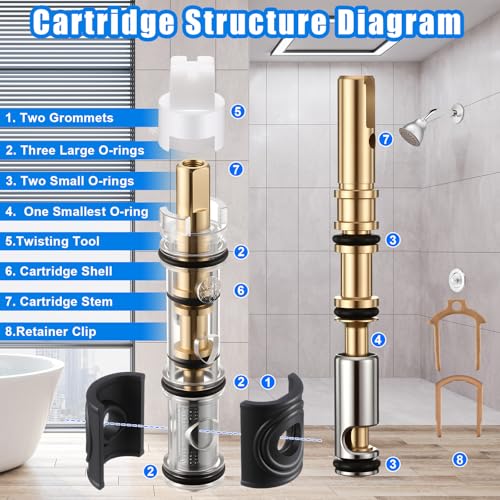 2 Pack Shower Cartridge Replacement Compatible with Moen - Image 7