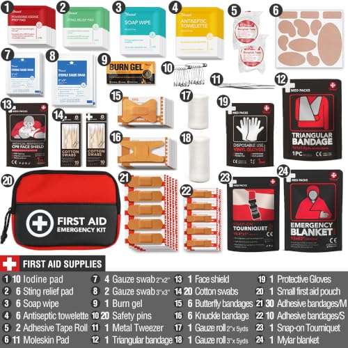 Survival First Aid Kit, 190 Pcs Survival Gear and Medical - Image 7