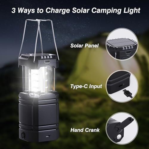 3000mAh Large Capacity Hand Crank Solar Camping Lantern - Image 4
