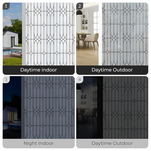 Window Privacy Film, Glass Decorative Static Cling, 17.5" x 78.7" - Image 7
