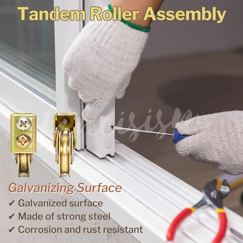 2Pcs Sliding Door Tandem Roller, Heavy-Duty 1-1/4 Inch Sliding - Image 5