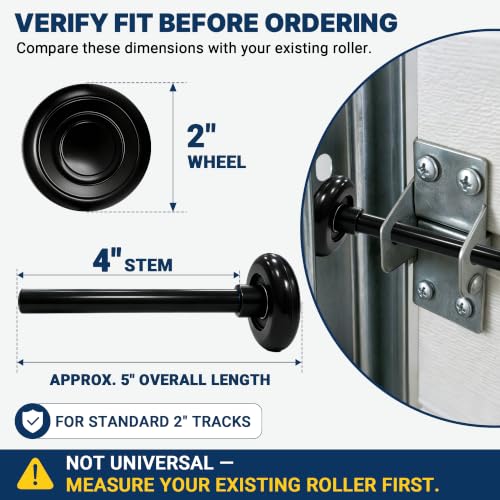 12 Pack 2" Nylon Garage Door Rollers with 6200RS Bearings, 4" - Image 3