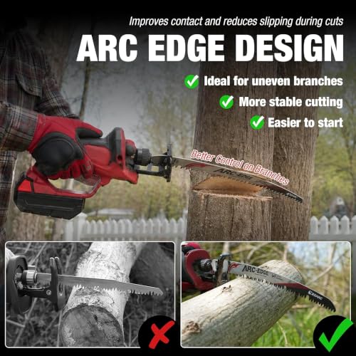 EZARC Arc Edge Reciprocating Saw Blades, 12-Inch 6TPI for Pruning - Image 4