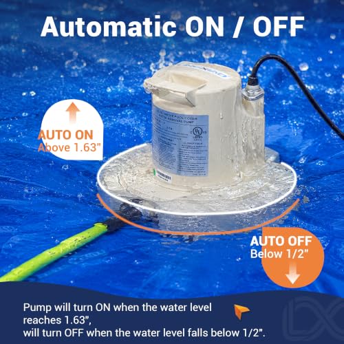 Pool Cover Water Remove Pump 1/4HP, 115V, Automatic, Submersible - Image 3