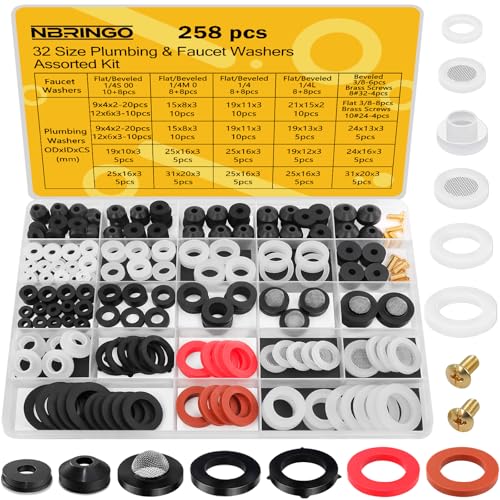 258 Pcs Hose Bib Repair Kit, Assorted Faucet and Plumbing Washers - Image 2