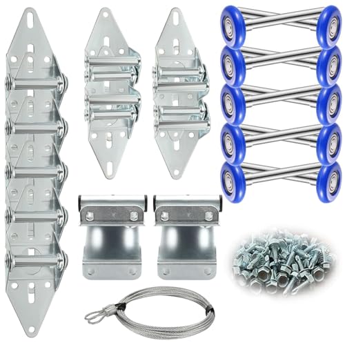 Linwnil Garage Door Rollers Hinges Set Bracket Screw Wire - Image 2