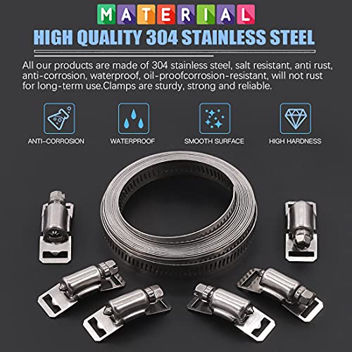 Glarks 7Pcs 10 Feet Long Worm Gear Hose Clamp | Hand Tools - Image 4