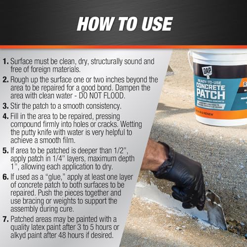 DAP Ready-Mixed Concrete Patch, Gray, 1 Gal (7079831090) - Image 5