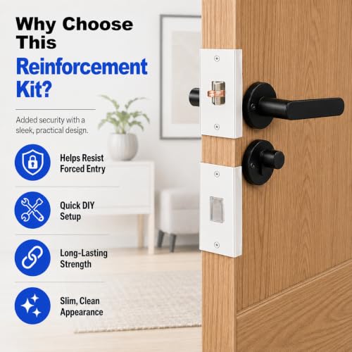 5-Piece Door Frame Reinforcement Kit, Anti Kick in Door Security - Image 6