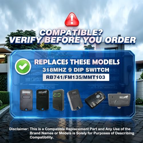 3 for Mighty Mule GTO Gate Opener Remote FM135 RB741 MMT103 - Image 3