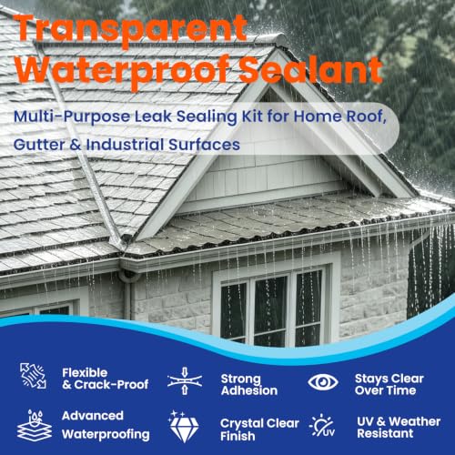 70 Oz Transparent Waterproof Sealant,Clear Water-Based | Home Repair - Image 7