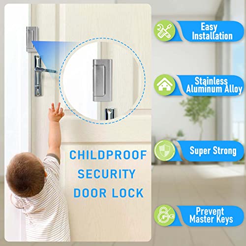 3Pack Door Reinforcement Lock Home Security, Childproof Safety - Image 5