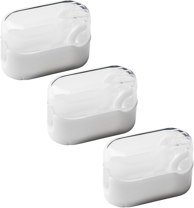Wall Mounted Toothbrush Holder, Self-Adhesive Bathroom Storage Rack, Clear Plastic Organizer, No-Drill Installation, 3 Pack