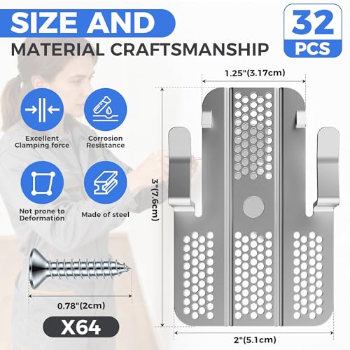 32 Pack Drywall Repair Clip, Drywall Clips Repair with 64 - Image 3