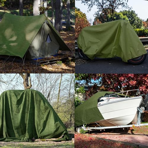 Zuperia Heavy Duty Canvas Tarp (8' x 10' ft - Pack of 2) - Image 7