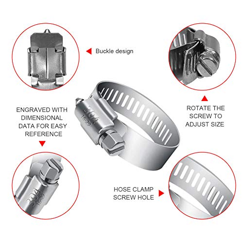Selizo 40Pcs Hose Clamp Including 7 Sizes Adjustable Pipe | Hand Tools - Image 4