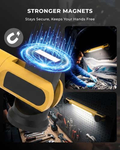 Magnetic Work Light for Mechanics, 10000mAh Rechargeable Hood - Image 5