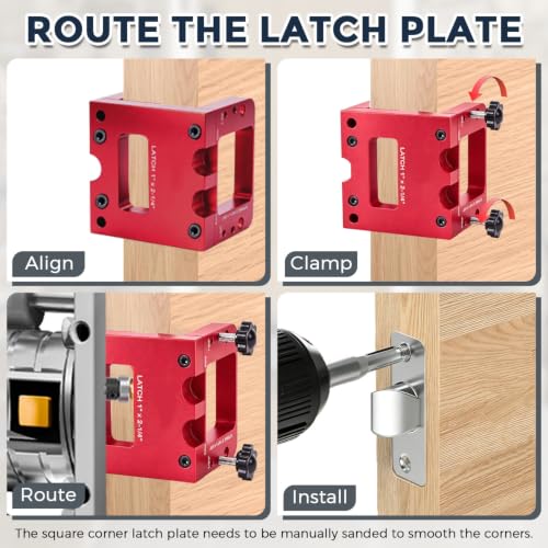 Door Latch Mortise Tool Kit, Strike Plate Router Template - Image 6