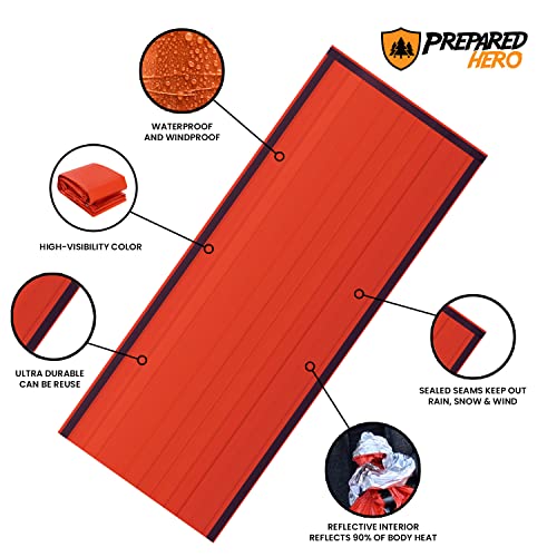 Prepared Hero Survival Bag, Emergency Bivy Sleeping Bag - Image 6