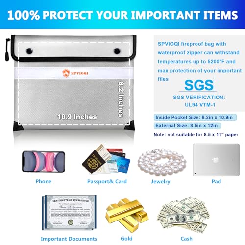 Upgraded 5200°F Fireproof Document Bag with Heat | Travel Essentials - Image 7