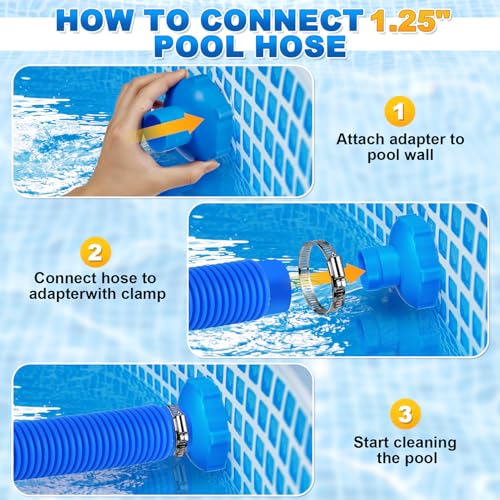 1 Set Pool Vacuum Hose Adapter Kit Compatible with Intex Adapter - Image 8