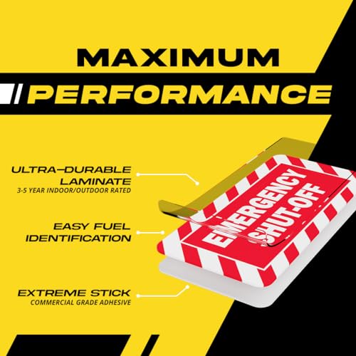 Emergency Shut Off Sign (small) | Emergency Stop Stickers | Shut - Image 5