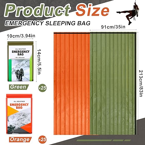 Preboun 20/50/70 Pcs Emergency Sleeping Bag Survival Bivy Sack - Image 3