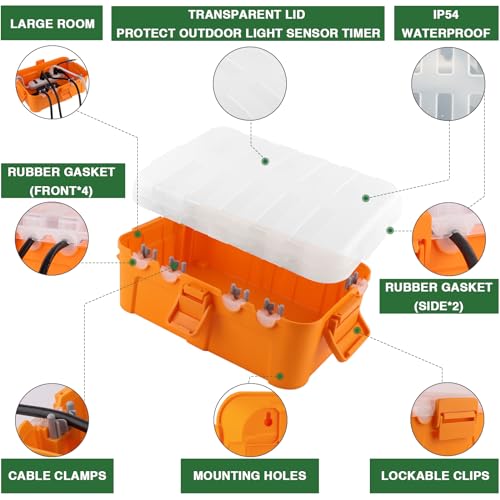 Large IP54 Waterproof Outdoor Electrical Box with Transparent Lid - Image 6