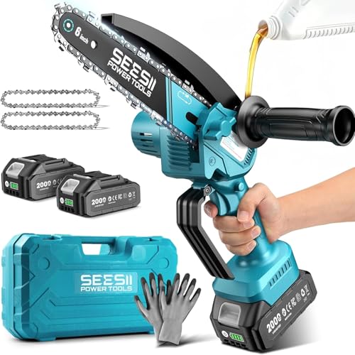 SEESII 6 Inch Mini Electric Chainsaw Cordless Battery Powered - Image 2