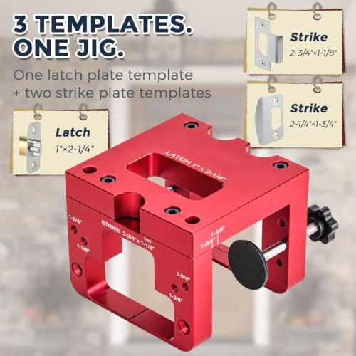 Door Latch Mortise Tool Kit, Strike Plate Router Template - Image 3