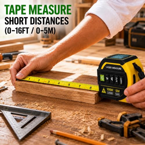 4-in-1 Digital Green Laser Tape Measure, 16FT Auto-Lock Tape - Image 3
