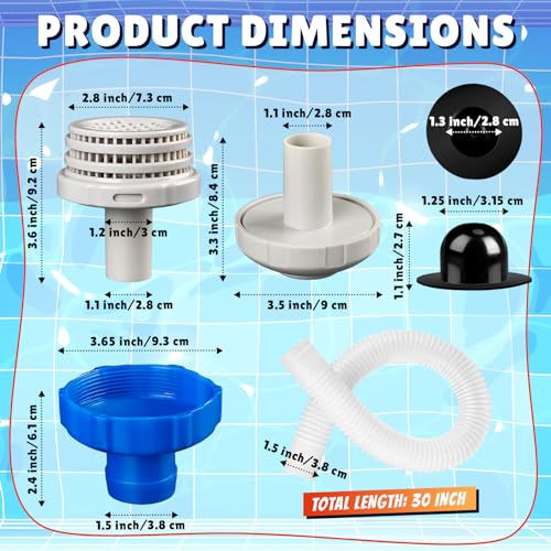 Tujoe 8 Pcs 25022e Swimming Pool Water Jet Connector Kit 1.25 - Image 3