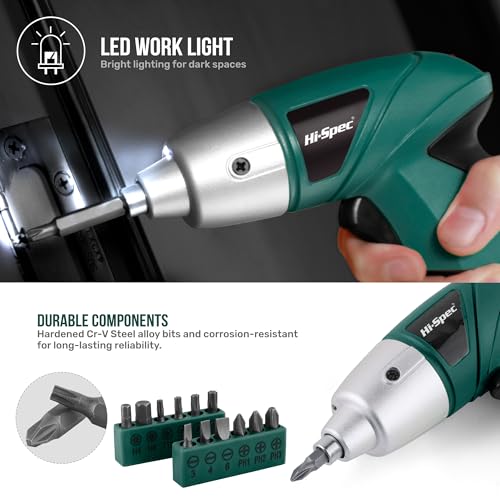Hi-Spec 3.6V USB Electric Screwdriver for Home Repairs | Hand Tools - Image 6