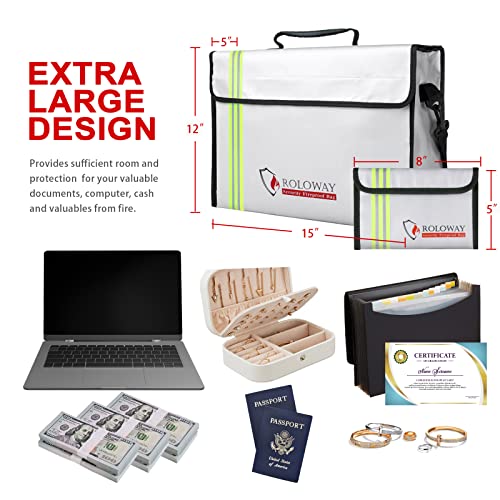 Fireproof Bag Set with Reflective Strip (Silver) & | Travel Essentials - Image 3